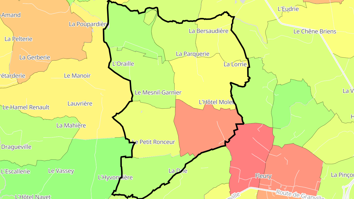 Carte des prix de l'immobilier Le Mesnil-Garnier
