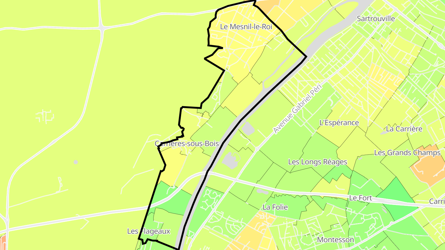 Carte des prix de l'immobilier Le Mesnil-le-Roi
