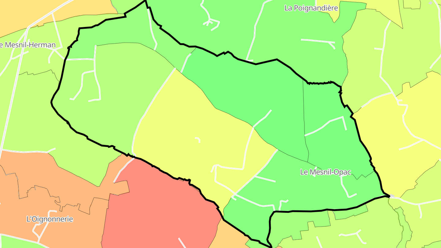 Carte des prix de l'immobilier Le Mesnil-Opac