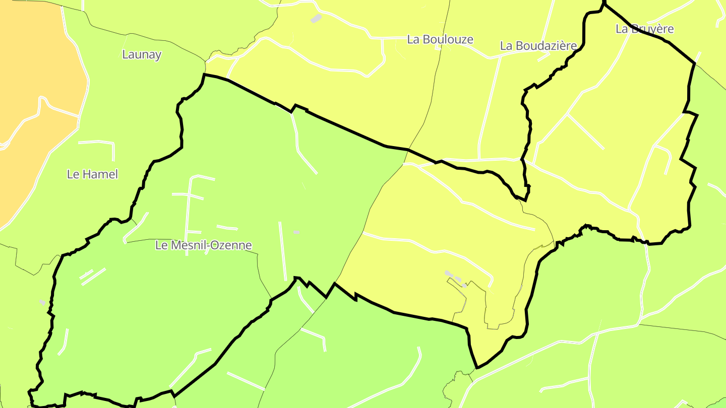Carte des prix de l'immobilier Le Mesnil-Ozenne
