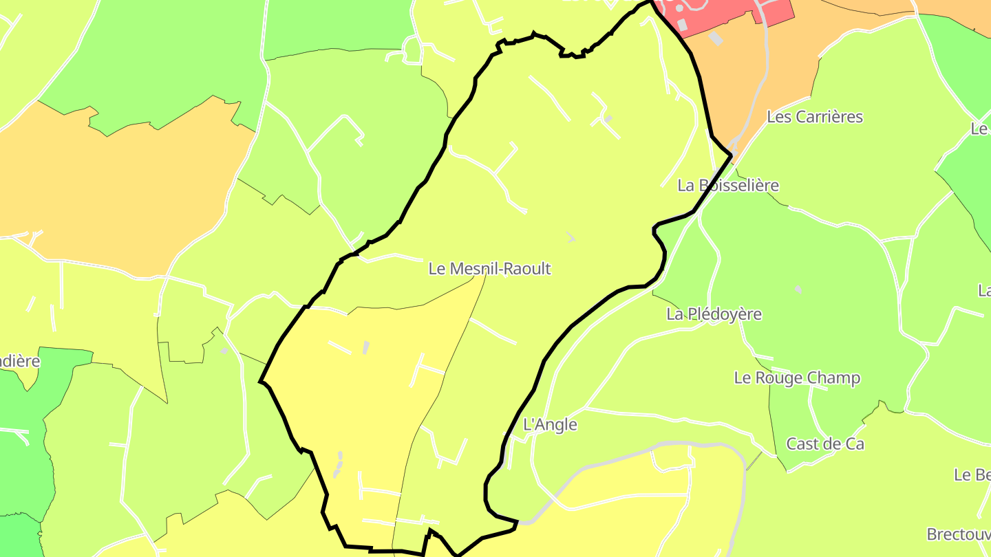 Carte des prix de l'immobilier Le Mesnil-Raoult