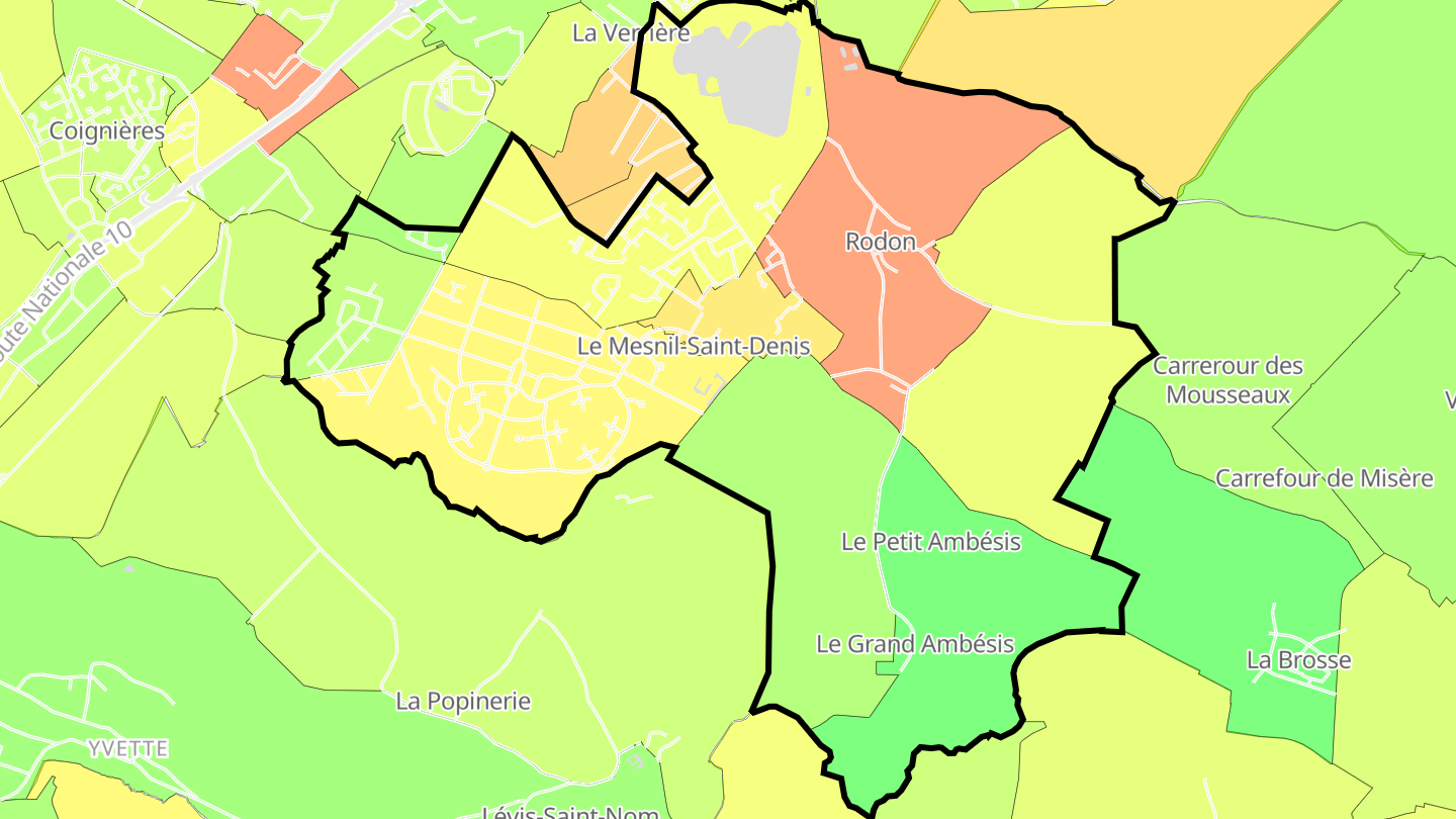 Carte des prix de l'immobilier Le Mesnil-Saint-Denis