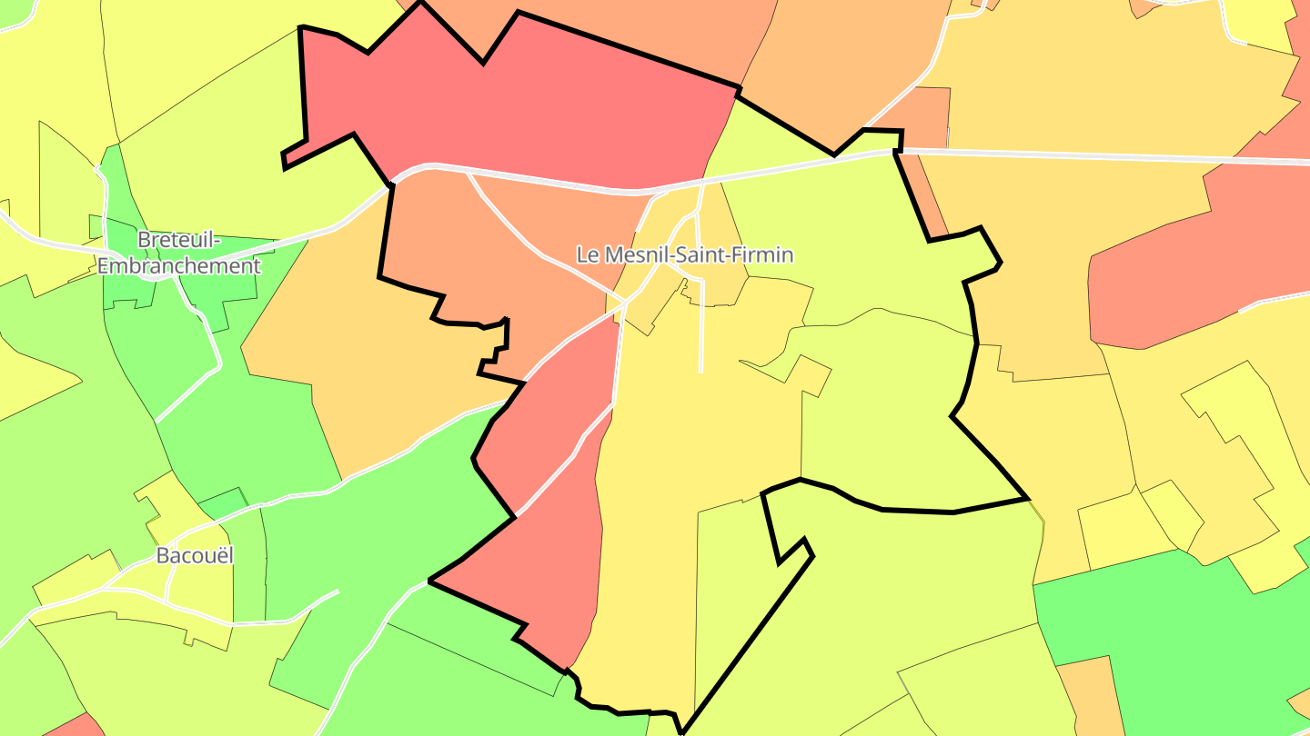 Carte des prix de l'immobilier Le Mesnil-Saint-Firmin