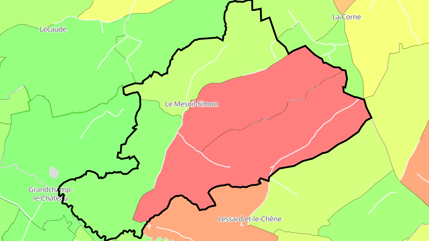 Carte des prix de l'immobilier Le Mesnil-Simon