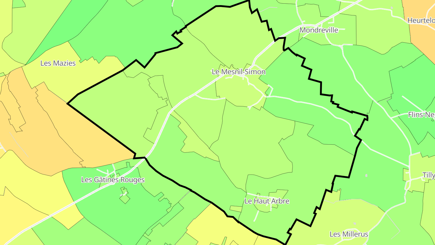 Carte des prix de l'immobilier Le Mesnil-Simon