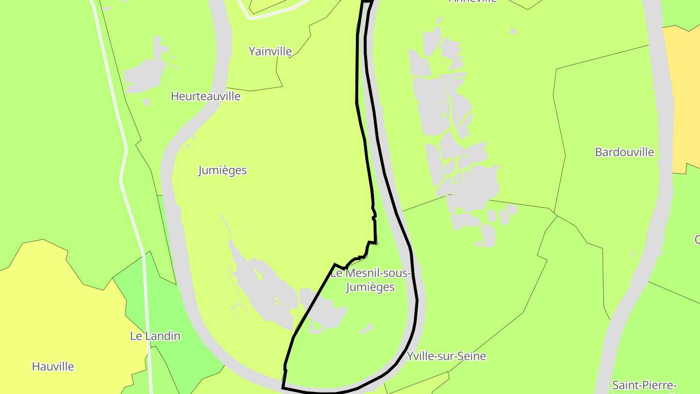 Carte des prix de l'immobilier Le Mesnil-sous-Jumièges