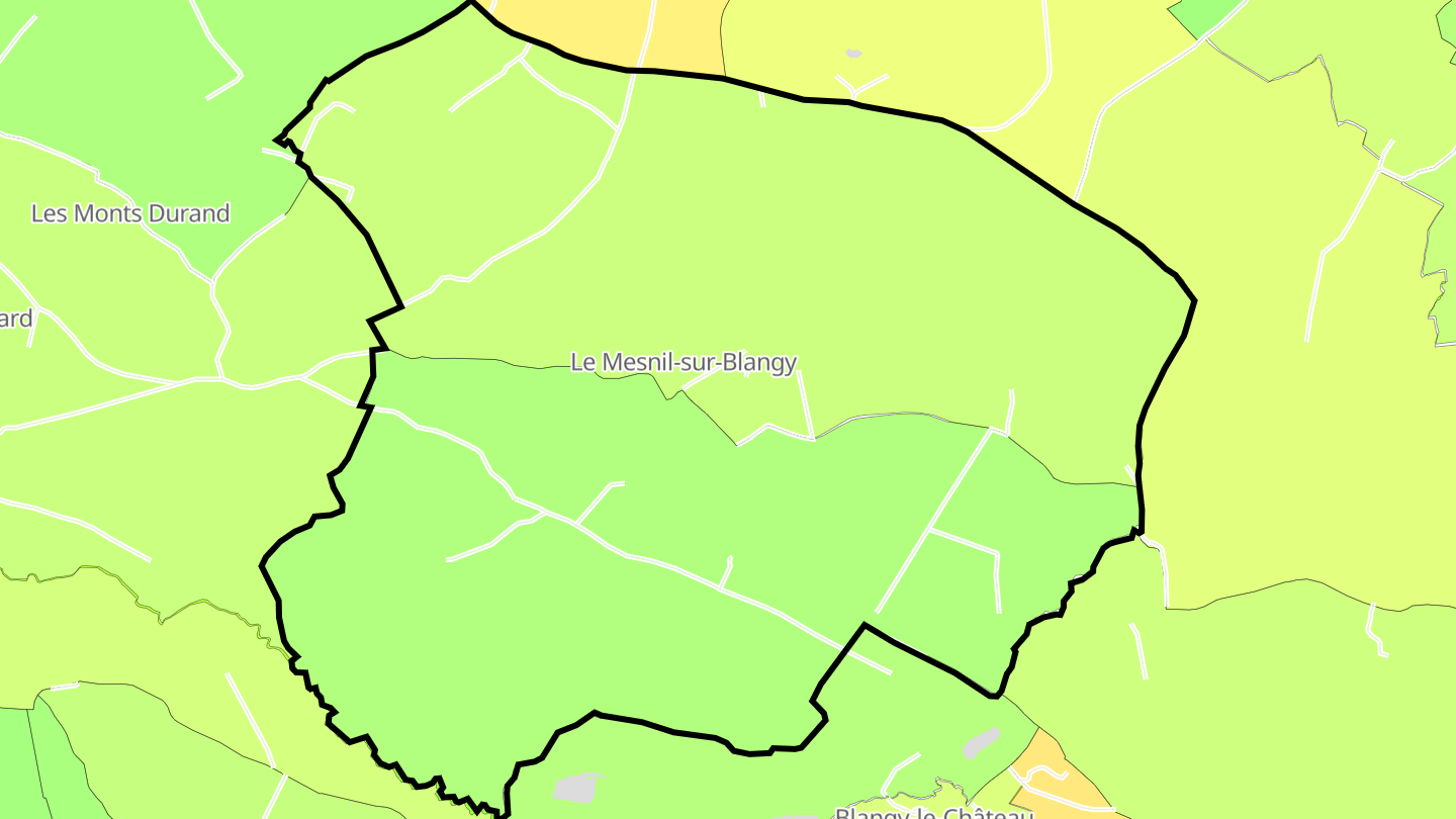 Carte des prix de l'immobilier Le Mesnil-sur-Blangy