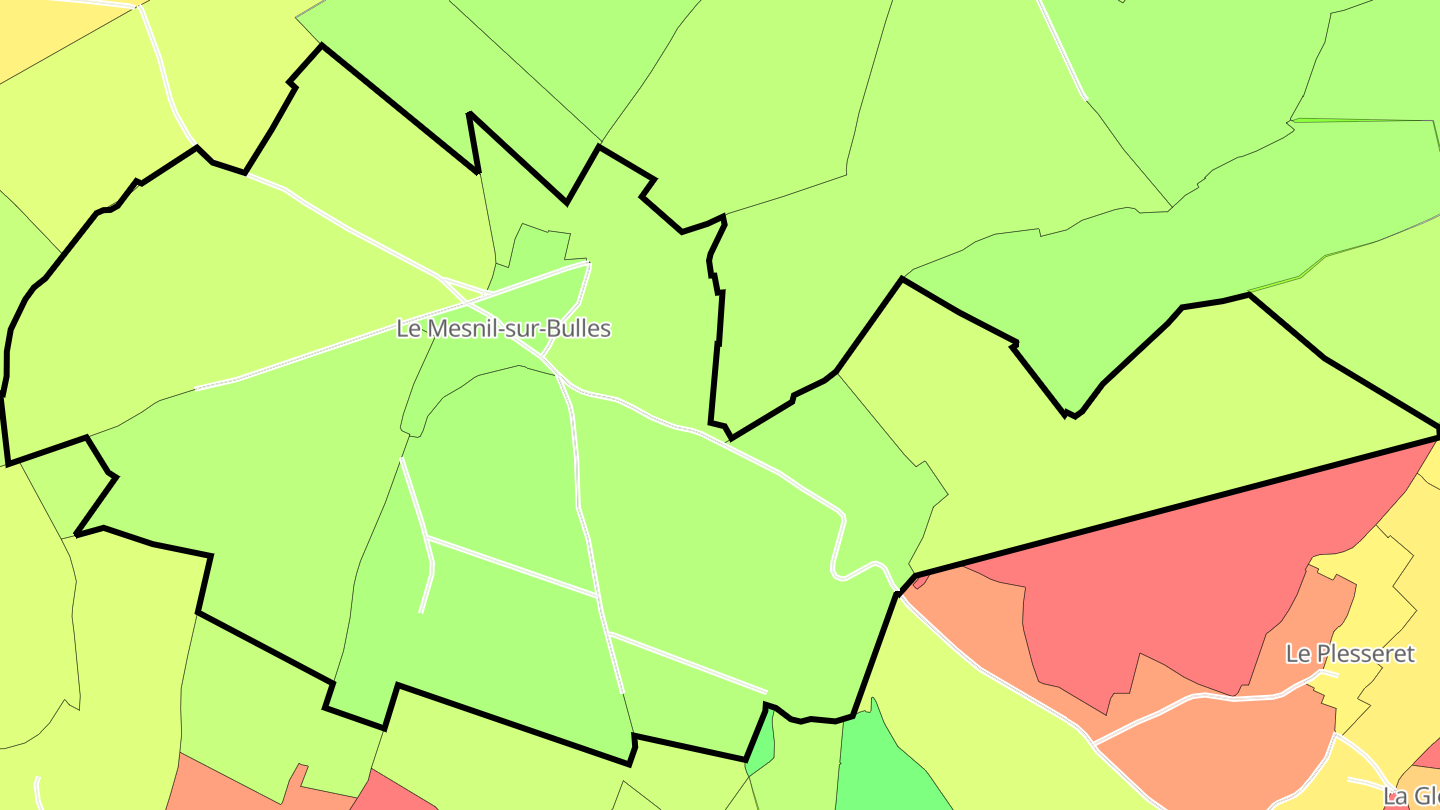 Carte des prix de l'immobilier Le Mesnil-sur-Bulles