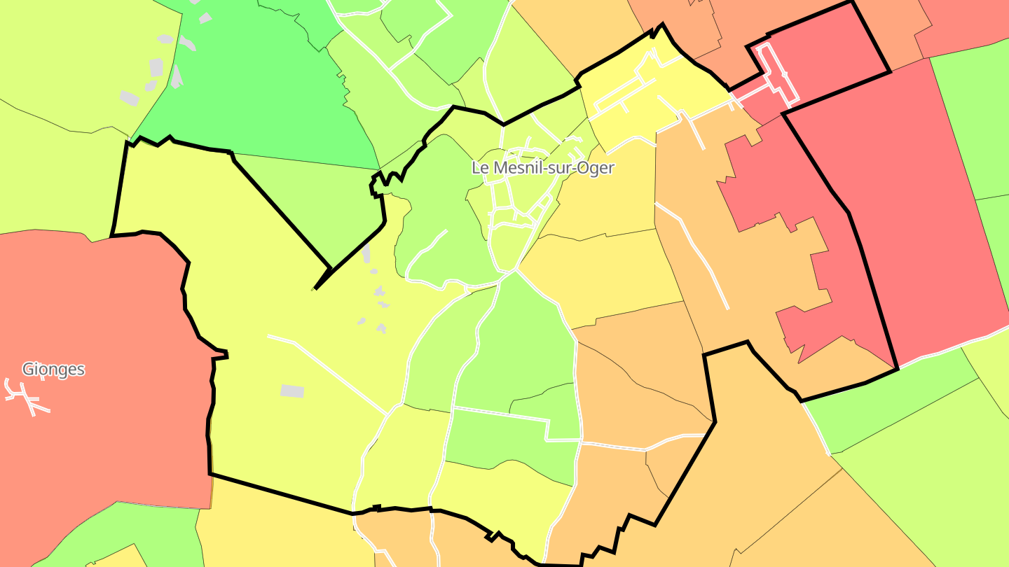 Carte des prix de l'immobilier Le Mesnil-sur-Oger