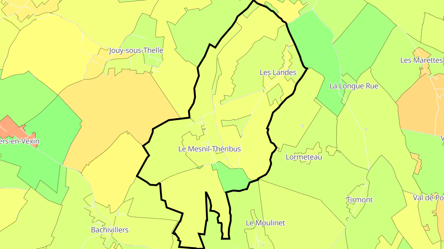 Carte des prix de l'immobilier Le Mesnil-Théribus
