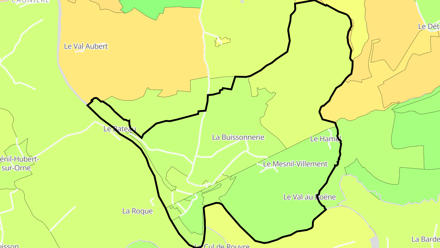 Carte des prix de l'immobilier Le Mesnil-Villement
