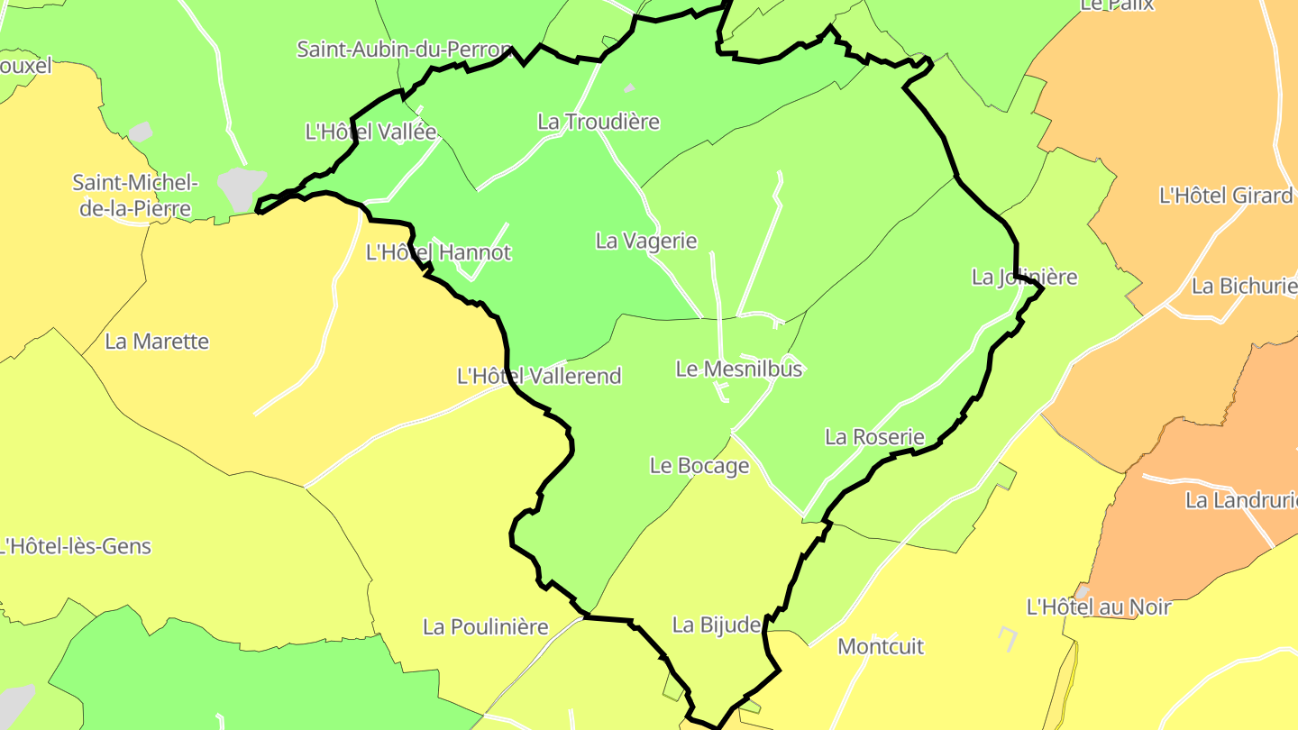 Carte des prix de l'immobilier Le Mesnilbus