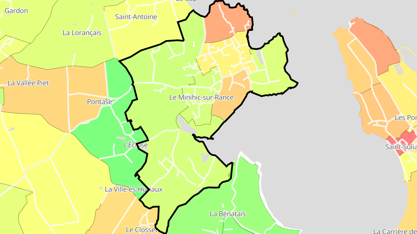 Carte des prix de l'immobilier Le Minihic-sur-Rance