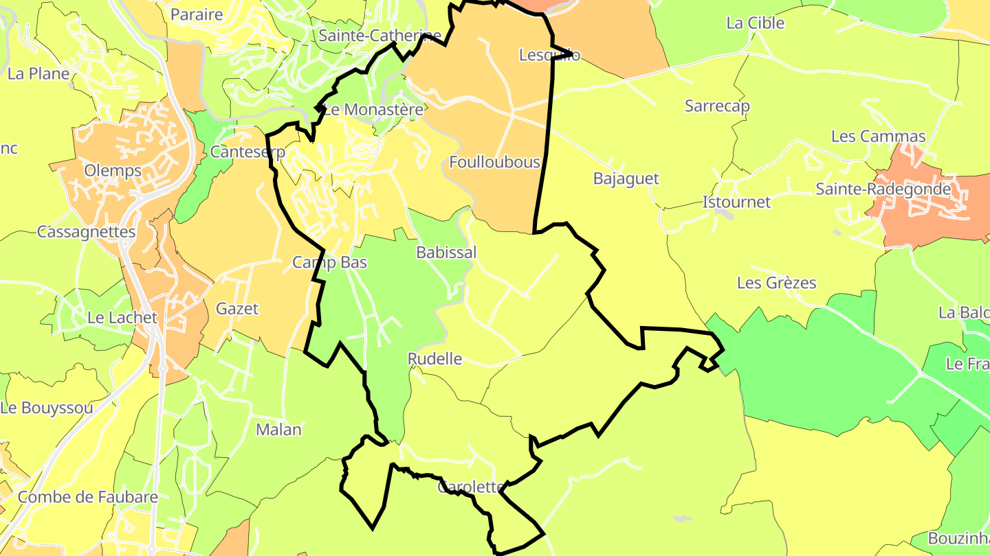 Carte des prix de l'immobilier Le Monastère