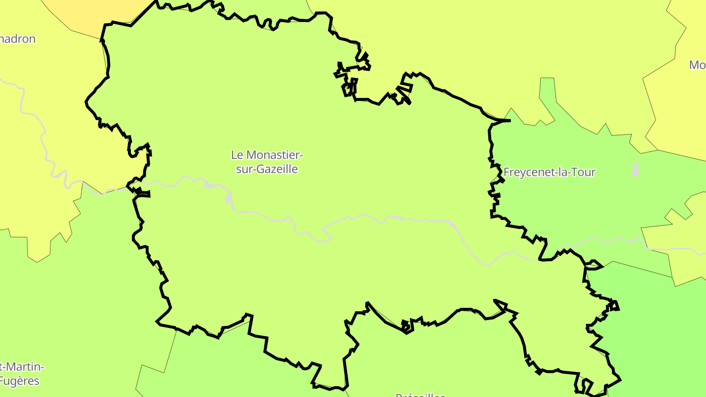 Carte des prix de l'immobilier Le Monastier-sur-Gazeille