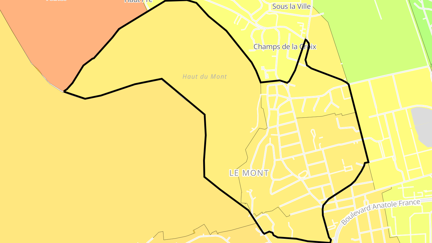 Carte des prix de l'immobilier Le Mont Nord