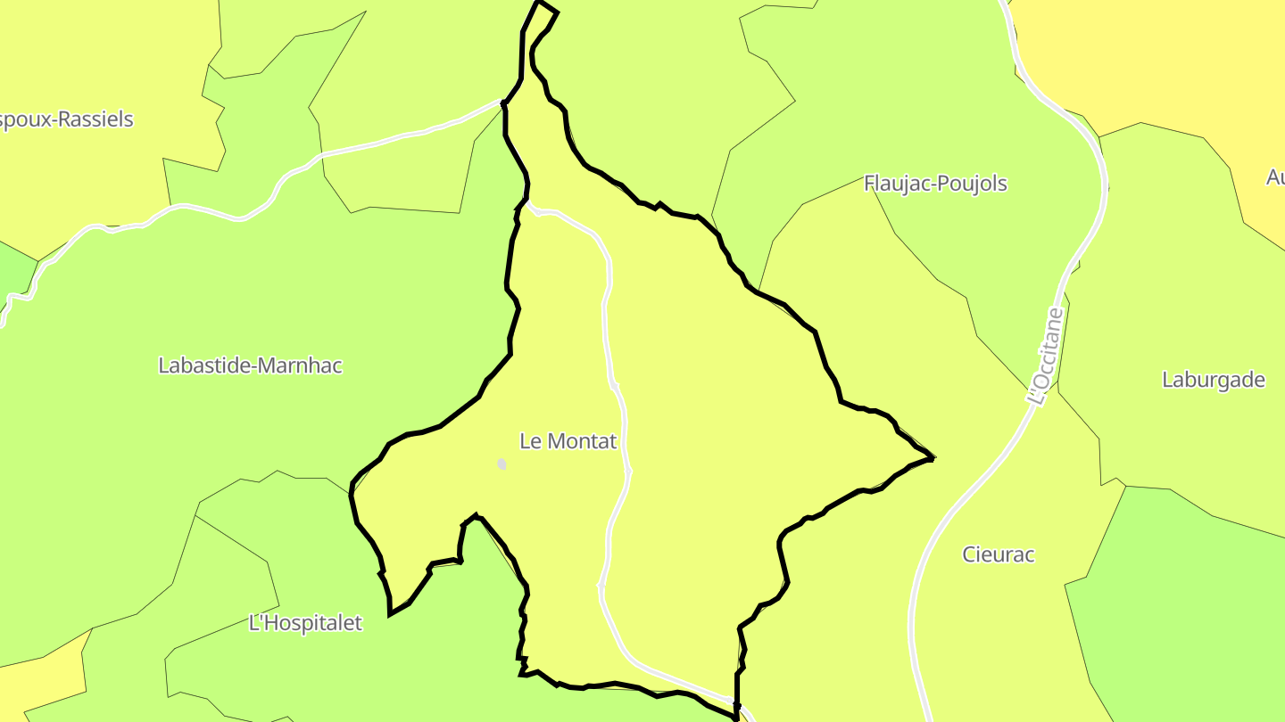 Carte des prix de l'immobilier Le Montat