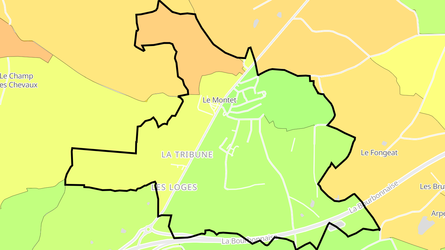 Carte des prix de l'immobilier Le Montet