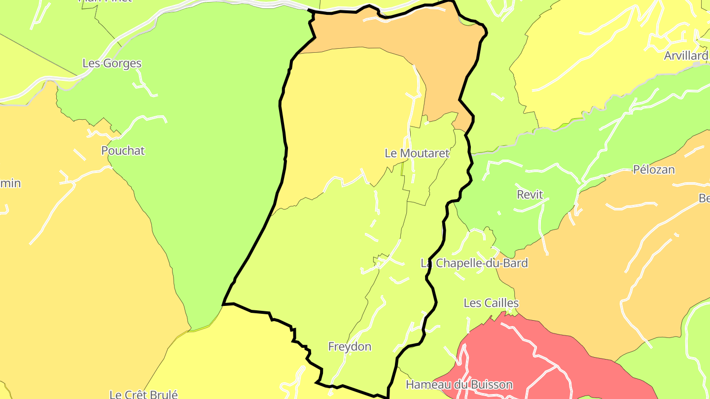 Carte des prix de l'immobilier Le Moutaret