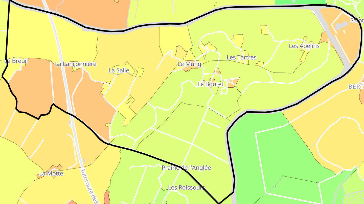 Carte des prix de l'immobilier Le Mung