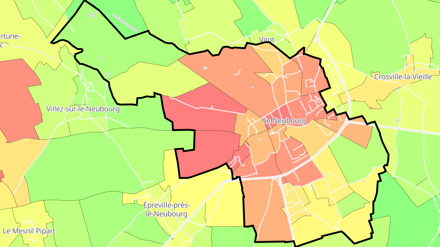 Carte des prix de l'immobilier Le Neubourg