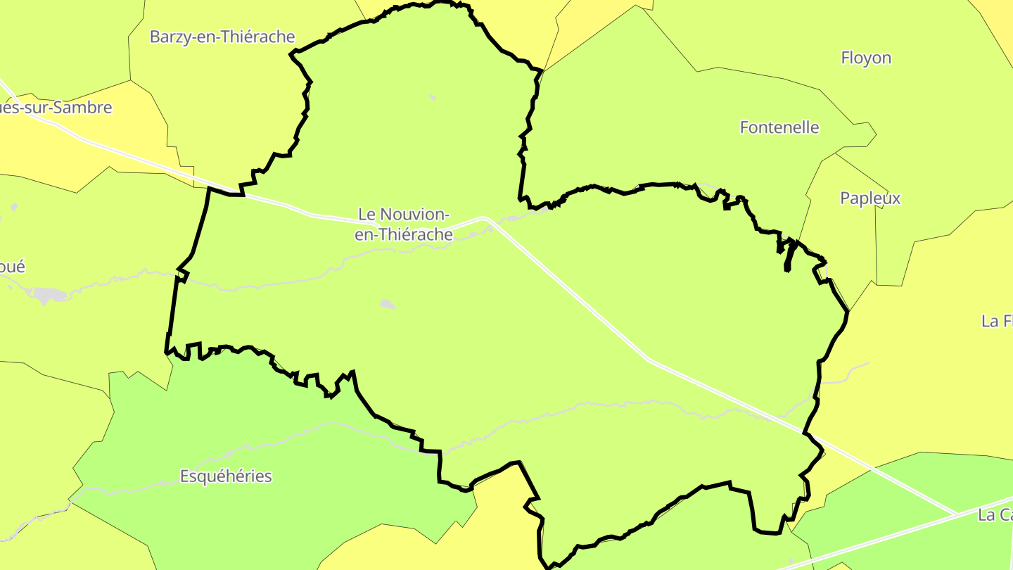 Carte des prix de l'immobilier Le Nouvion-en-Thiérache