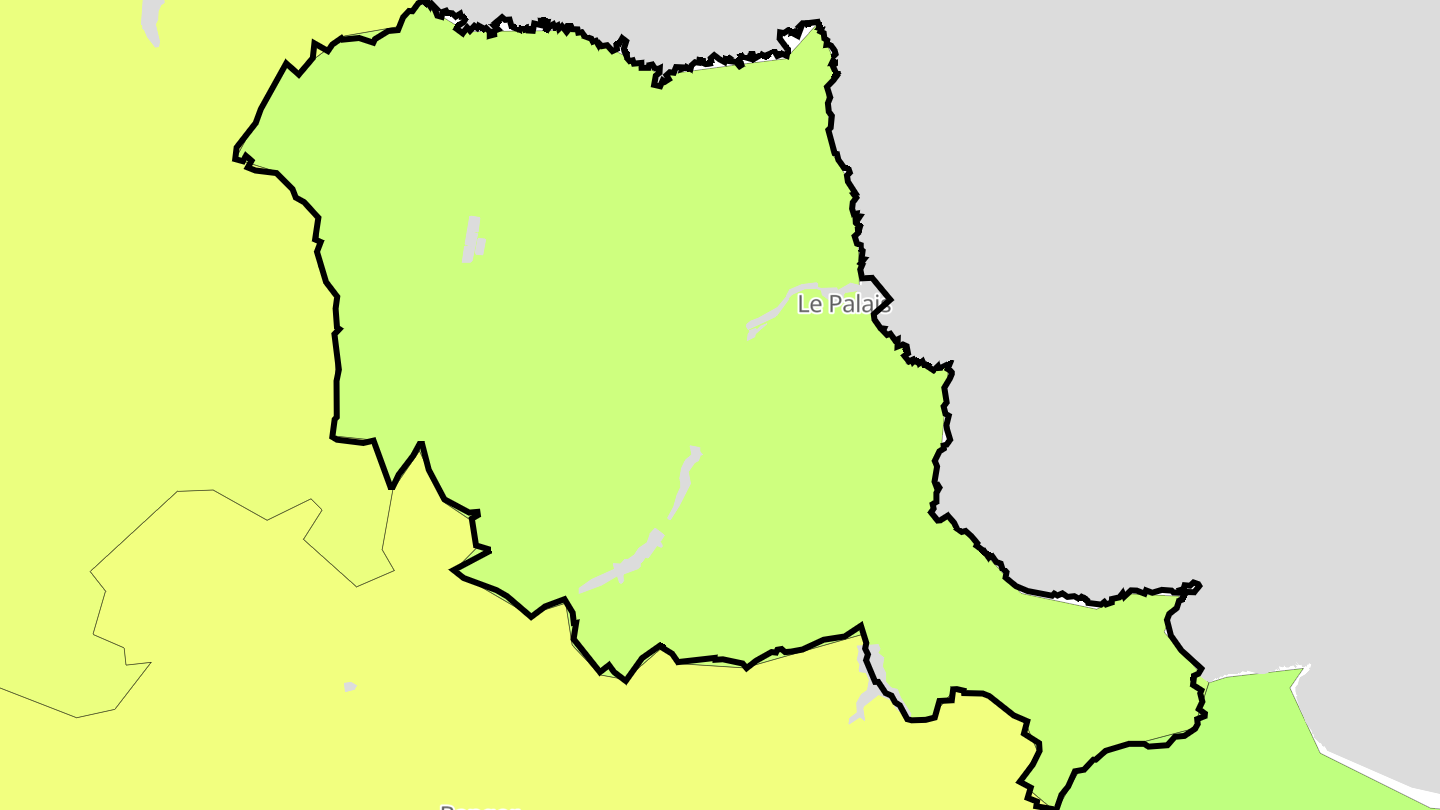 Carte des prix de l'immobilier Le Palais