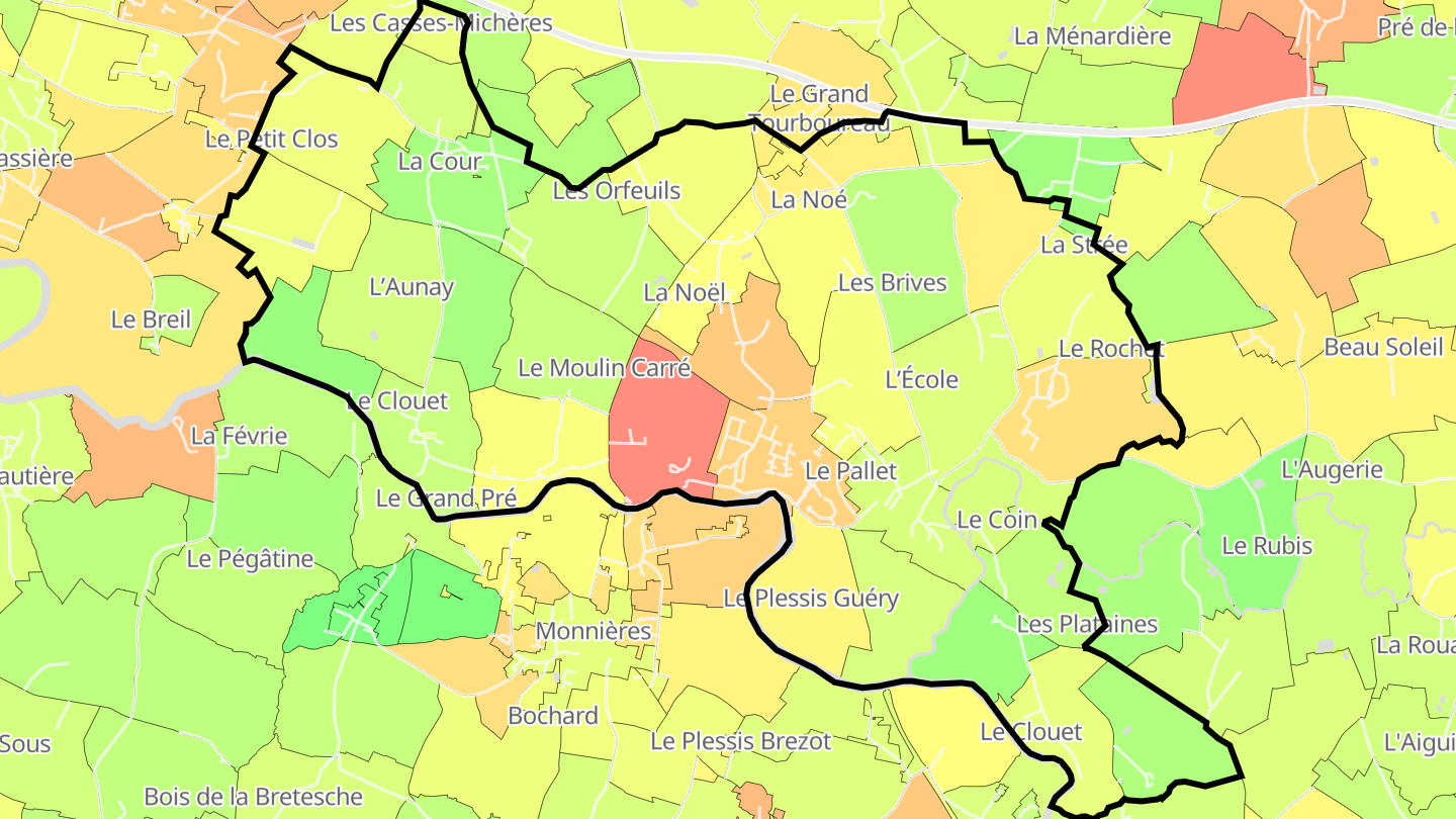 Carte des prix de l'immobilier Le Pallet