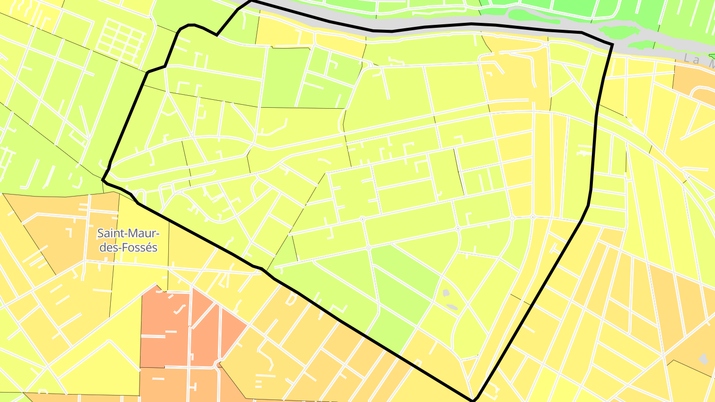 Carte des prix de l'immobilier Le Parc Saint-Maur