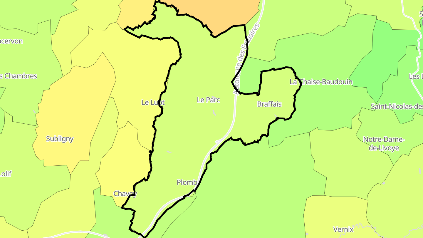 Carte des prix de l'immobilier Le Parc