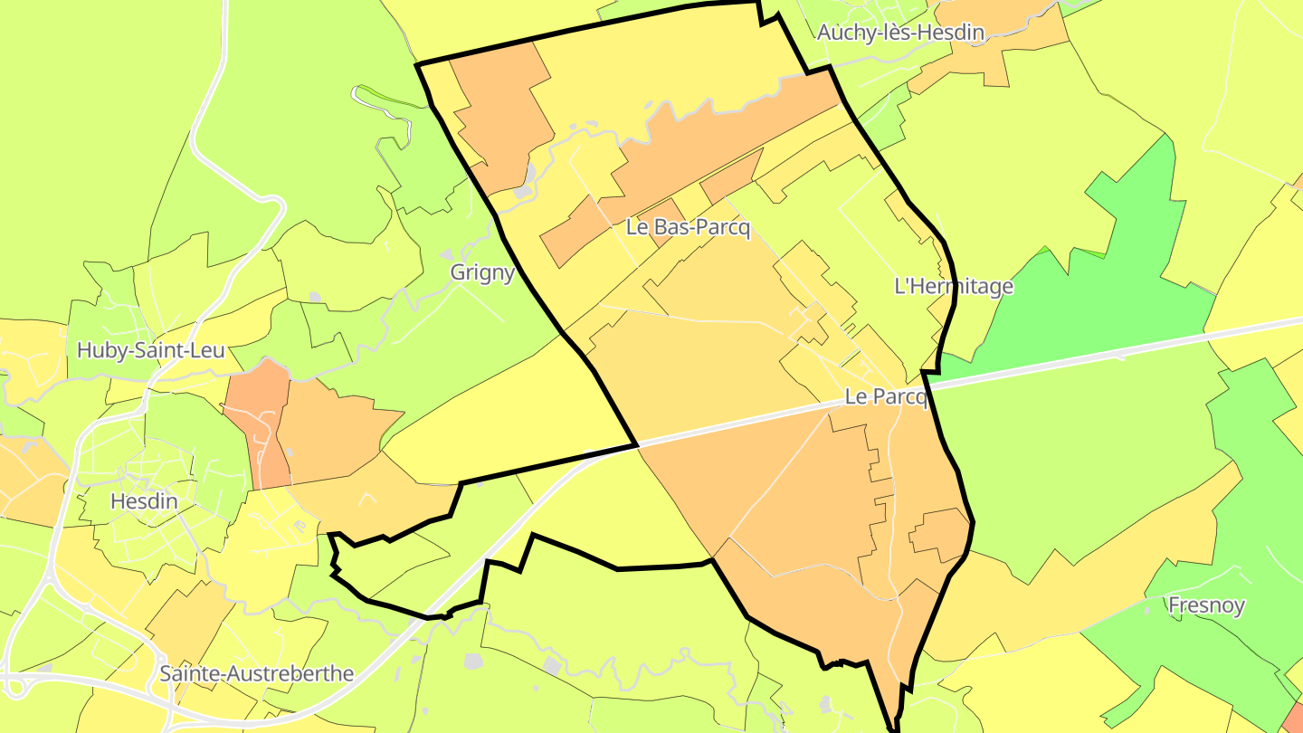 Carte des prix de l'immobilier Le Parcq