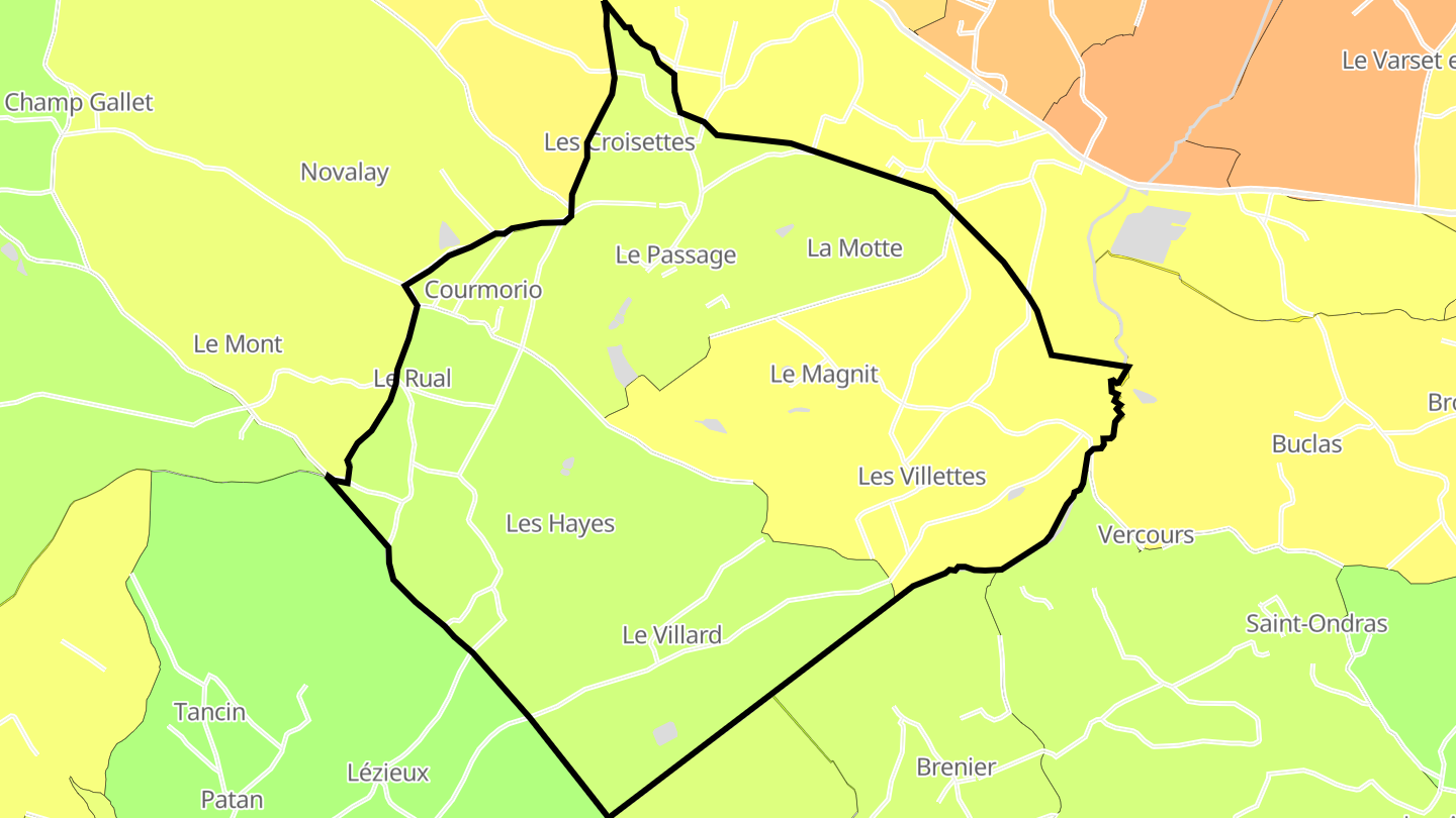 Carte des prix de l'immobilier Le Passage