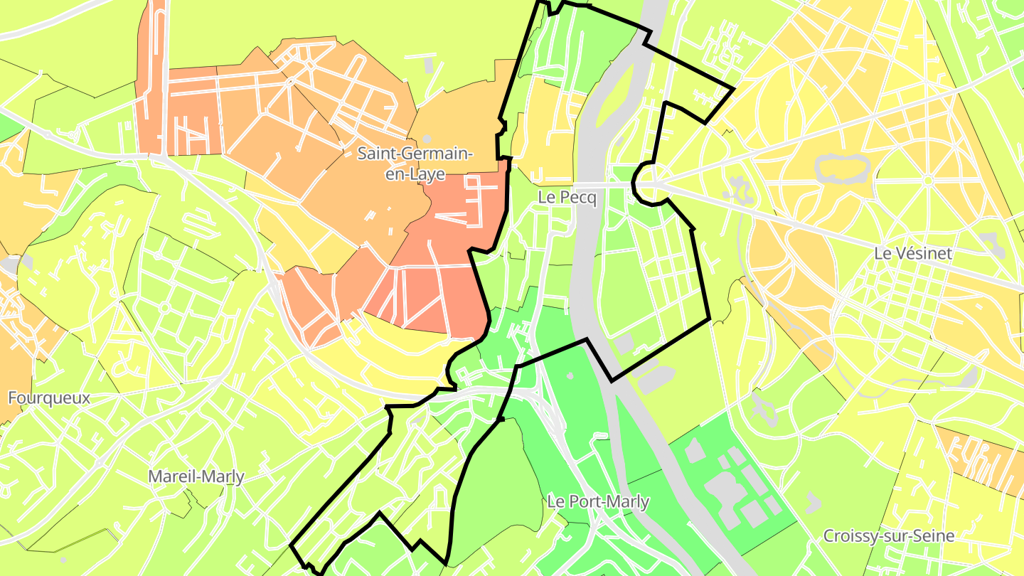 Carte des prix de l'immobilier Le Pecq