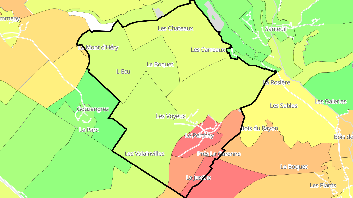 Carte des prix de l'immobilier Le Perchay
