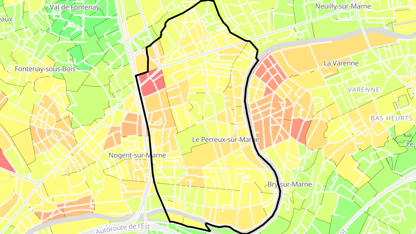 Carte des prix de l'immobilier Le Perreux-sur-Marne