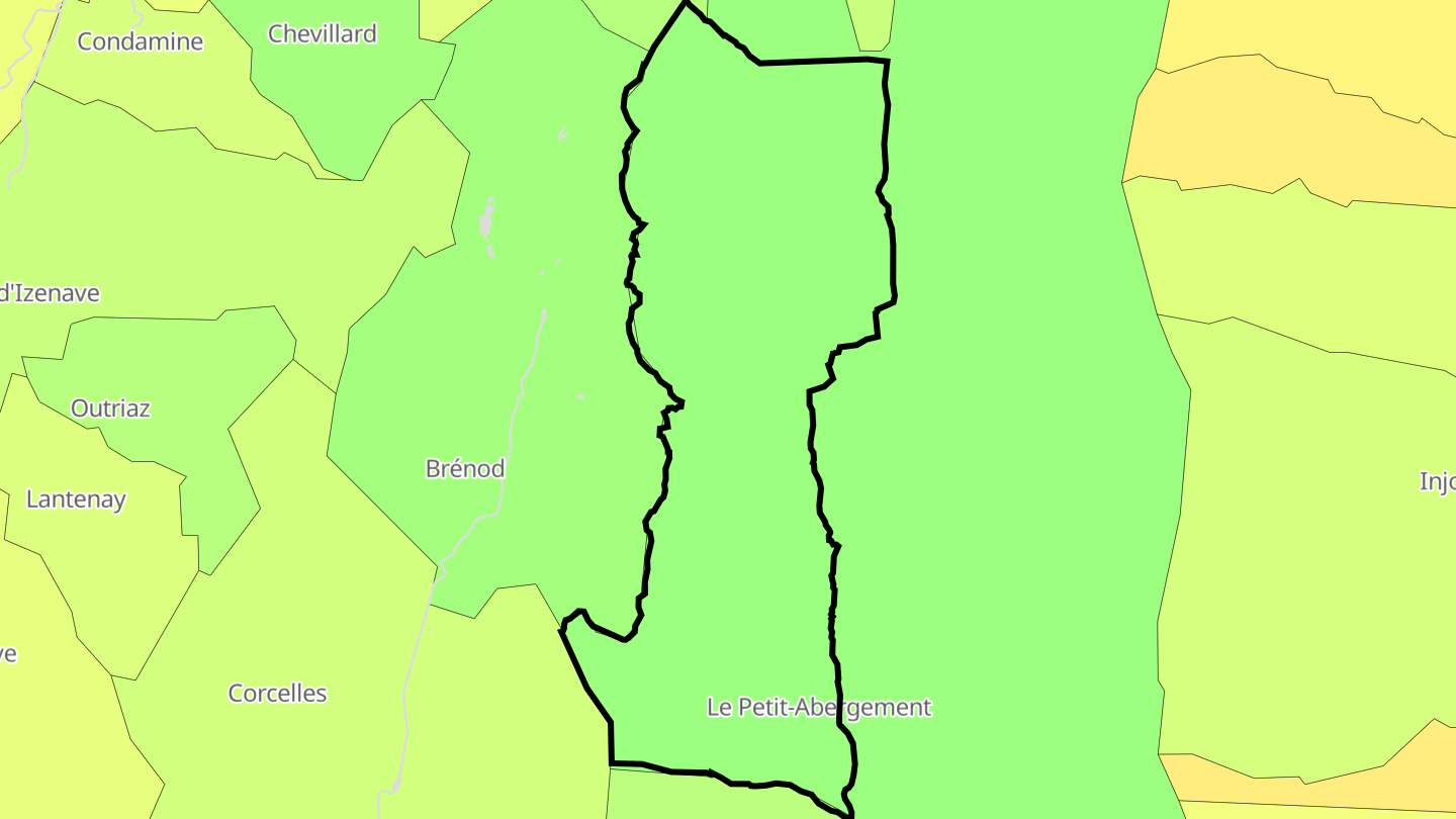 Carte des prix de l'immobilier Le Petit-Abergement
