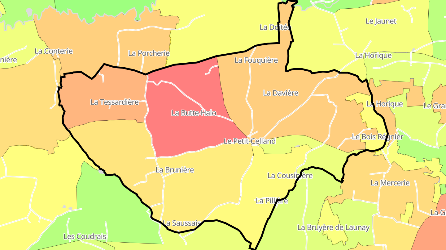 Carte des prix de l'immobilier Le Petit-Celland
