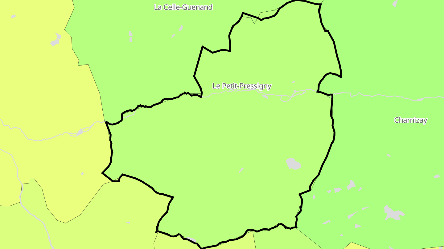Carte des prix de l'immobilier Le Petit-Pressigny