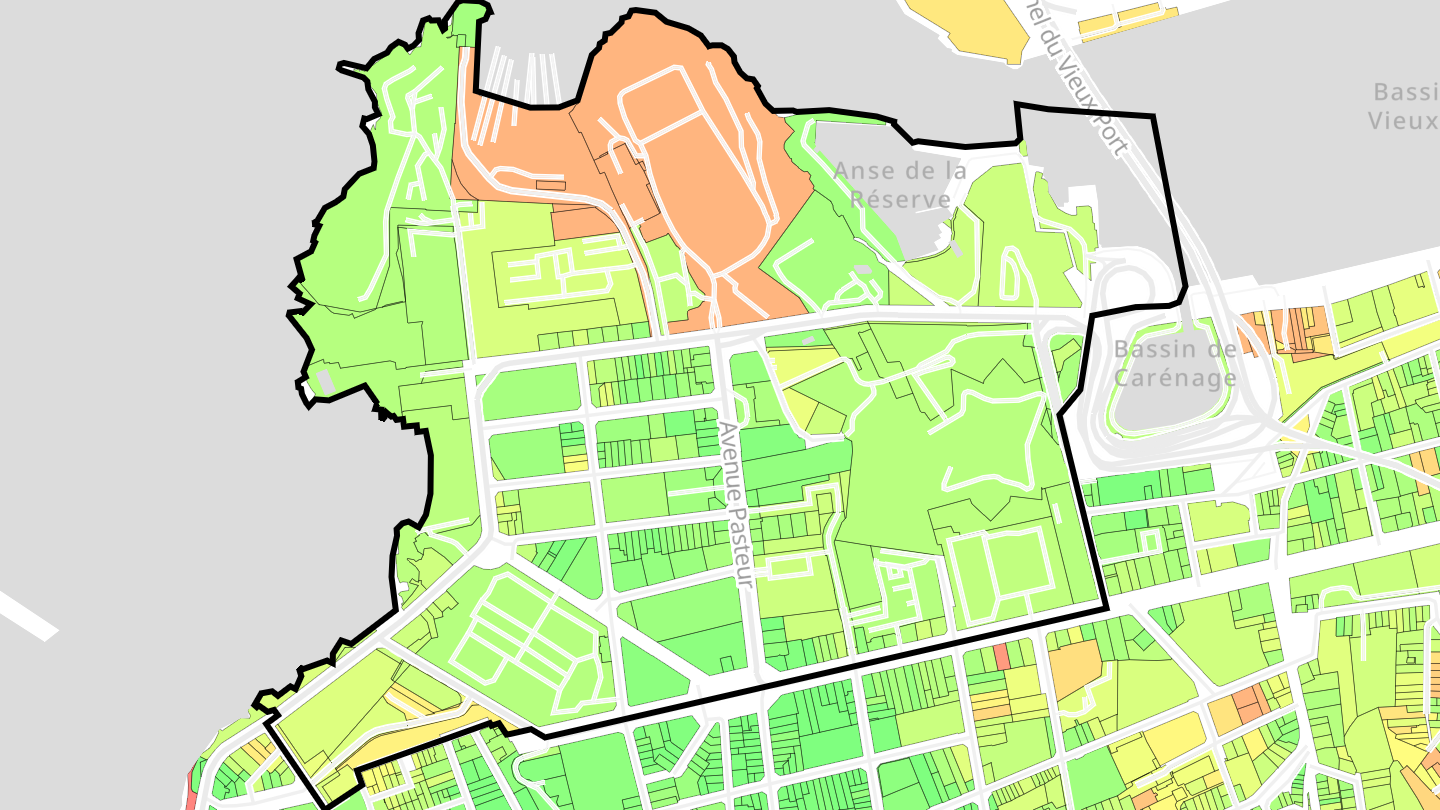 Carte des prix de l'immobilier Le Pharo