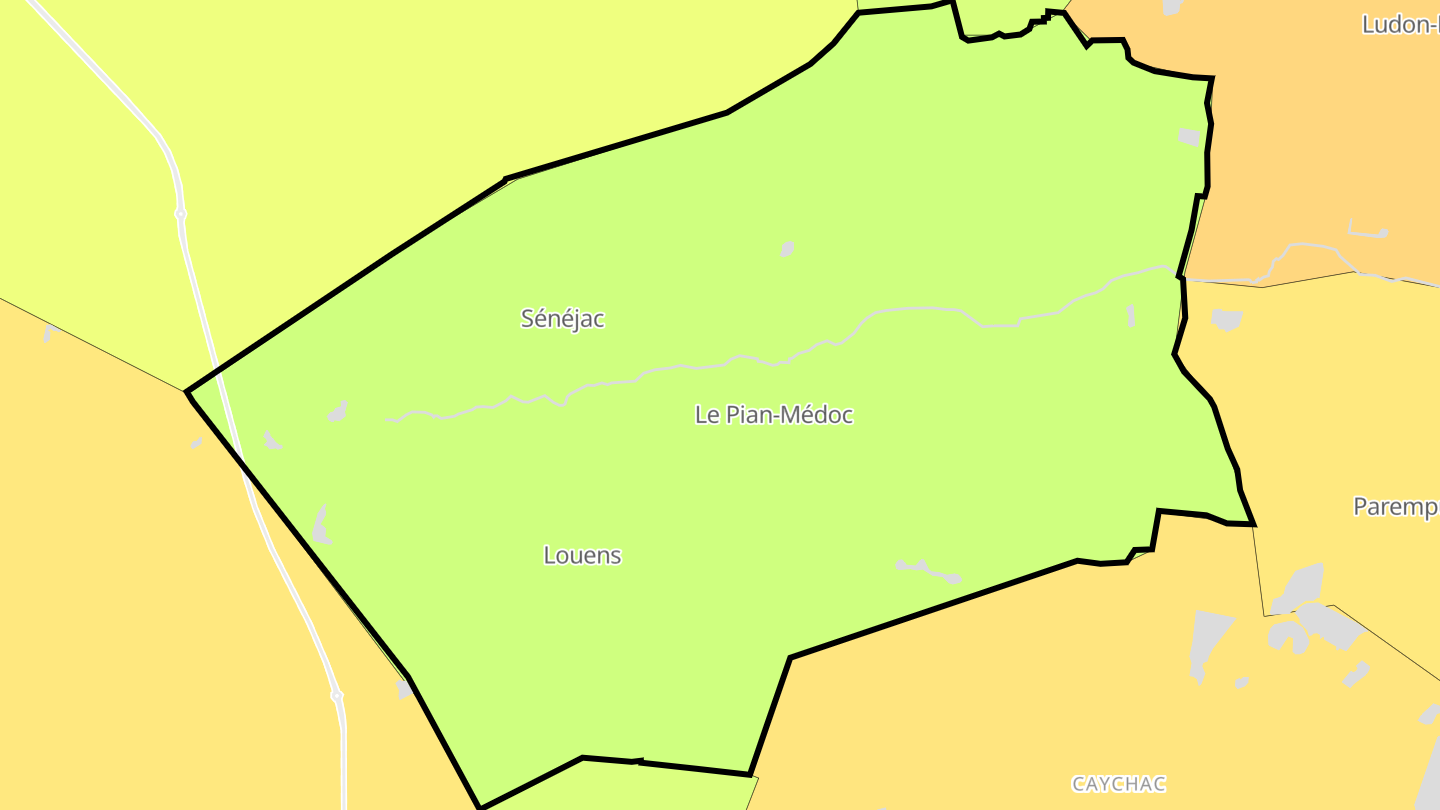 Carte des prix de l'immobilier Le Pian-Médoc