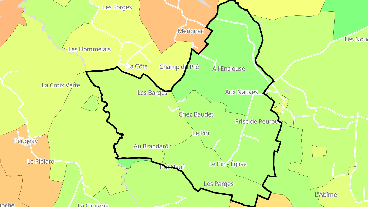 Carte des prix de l'immobilier Le Pin