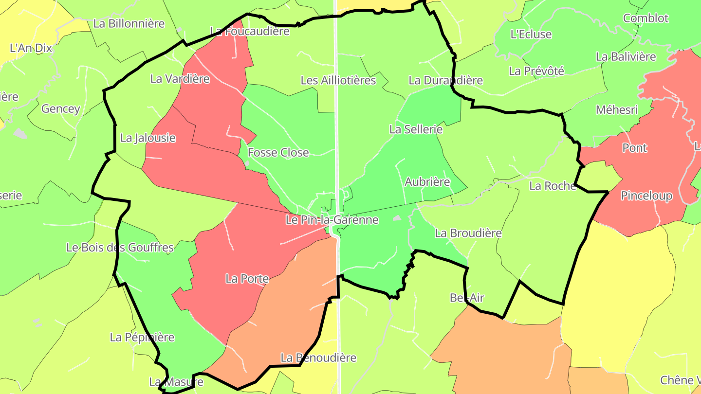 Carte des prix de l'immobilier Le Pin-la-Garenne