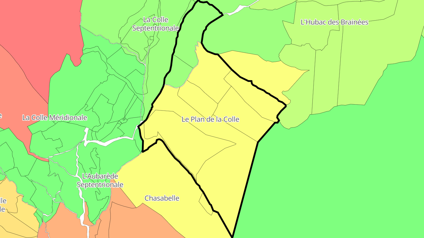 Carte des prix de l'immobilier Le Plan de la Colle