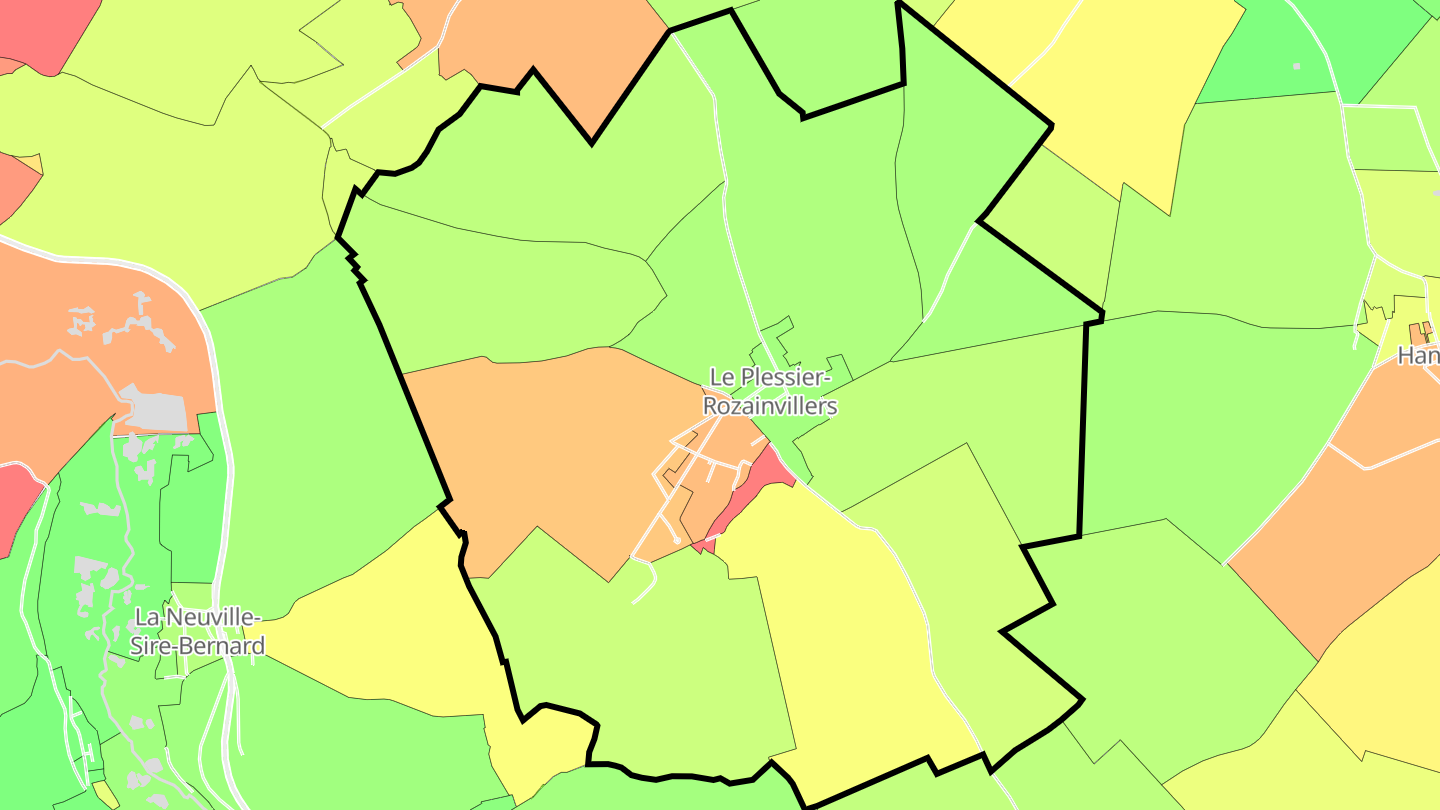 Carte des prix de l'immobilier Le Plessier-Rozainvillers