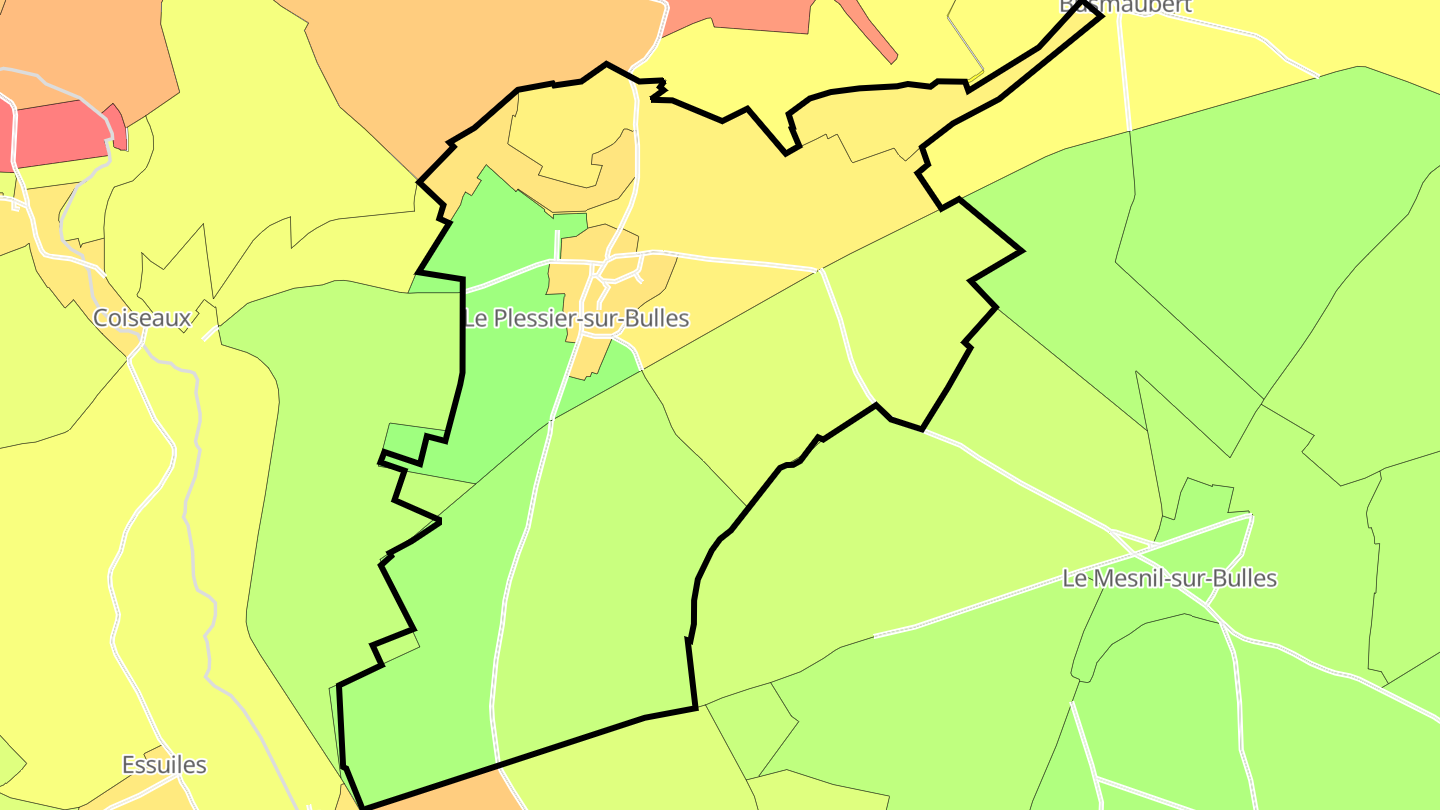 Carte des prix de l'immobilier Le Plessier-sur-Bulles