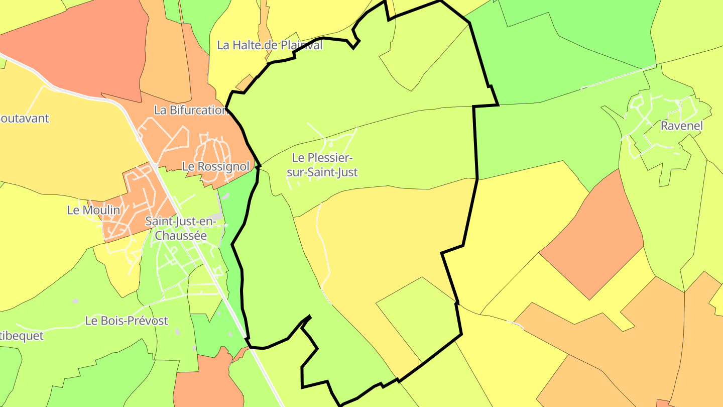 Carte des prix de l'immobilier Le Plessier-sur-Saint-Just