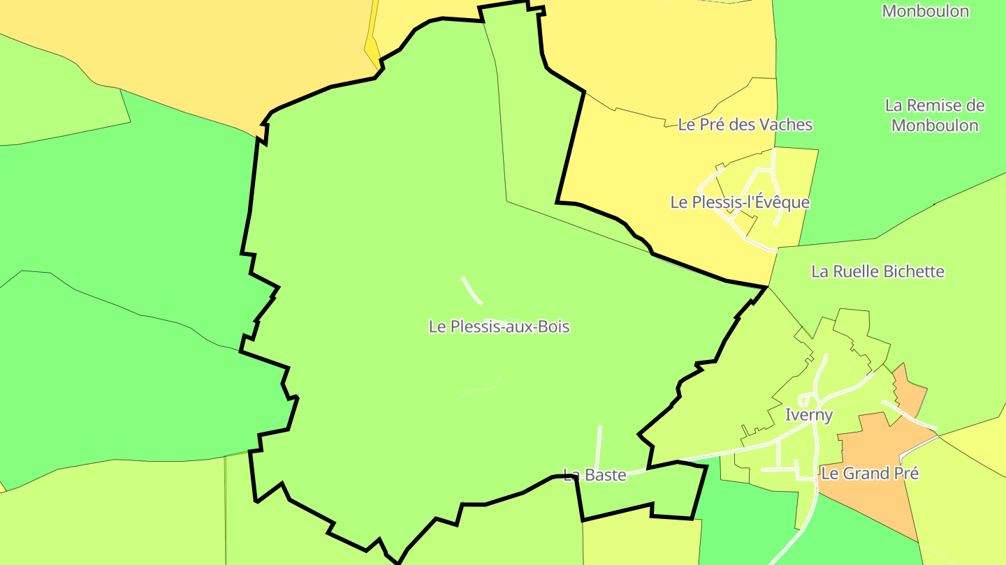 Carte des prix de l'immobilier Le Plessis-aux-Bois