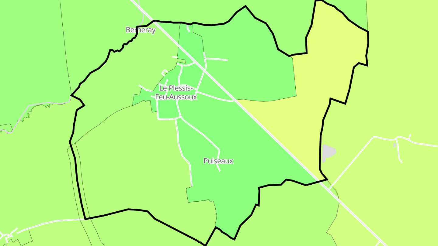Carte des prix de l'immobilier Le Plessis-Feu-Aussoux
