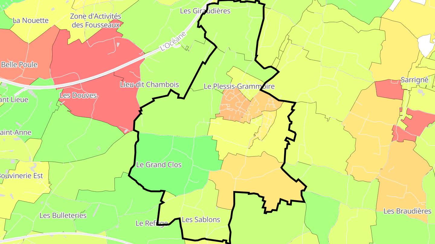 Carte des prix de l'immobilier Le Plessis-Grammoire