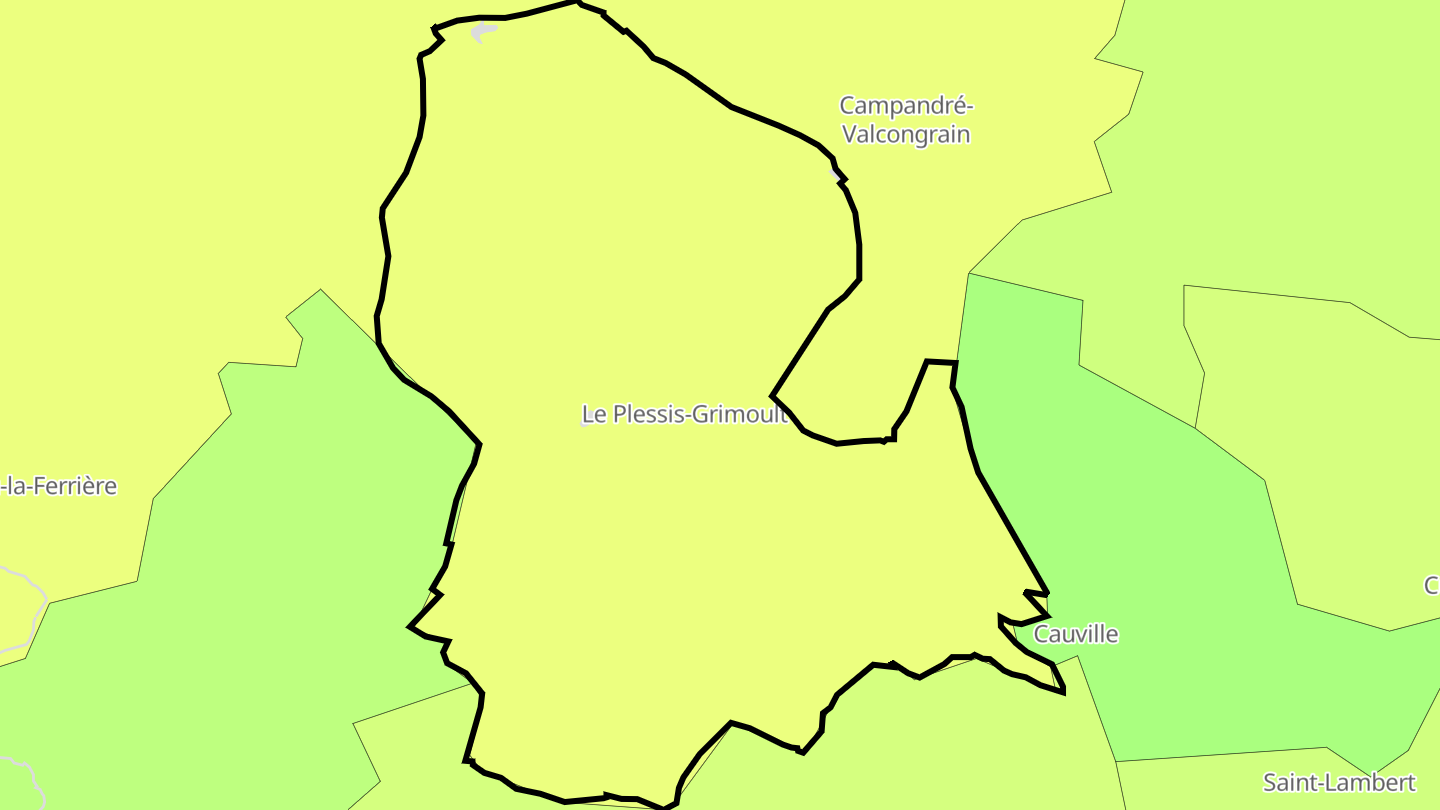 Carte des prix de l'immobilier Le Plessis-Grimoult